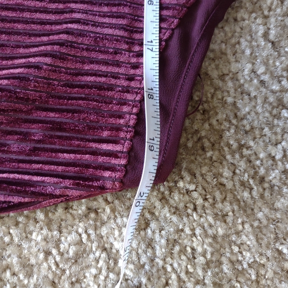 MUDD XL Burgundy Velour Ribbed Spaghetti Strap Mini Dress NWT - Picture 5 of 6